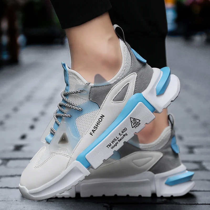 

Men Chunky Sneakers Fashion 2020 Comfortable Casual Shoes For Man Mesh Breathable Basket Sporint Shoes Lace Up Runing Shoes