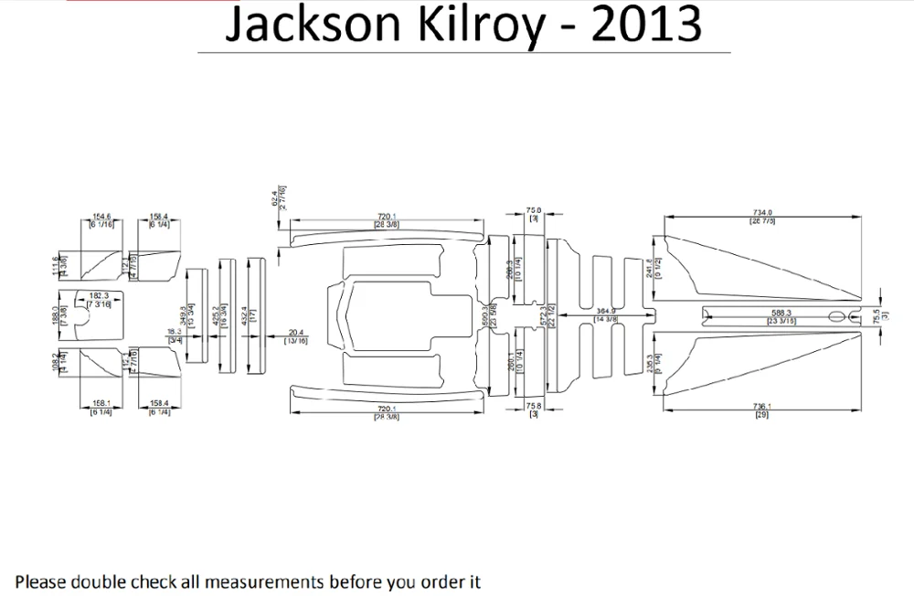 2013 Jackson Kilroy Каяк Лодка EVA настил КОВРИКИ НАБОР 1/4"