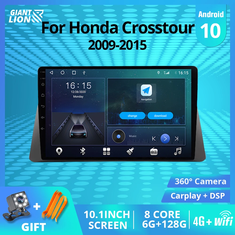 2DIN Android10.0 רכב רדיו עבור הונדה Crosstour 1 2009-2015 GPS ניווט סטריאו מקלט אוטומטי רדיו Bluetooth נגן רכב סטריאו