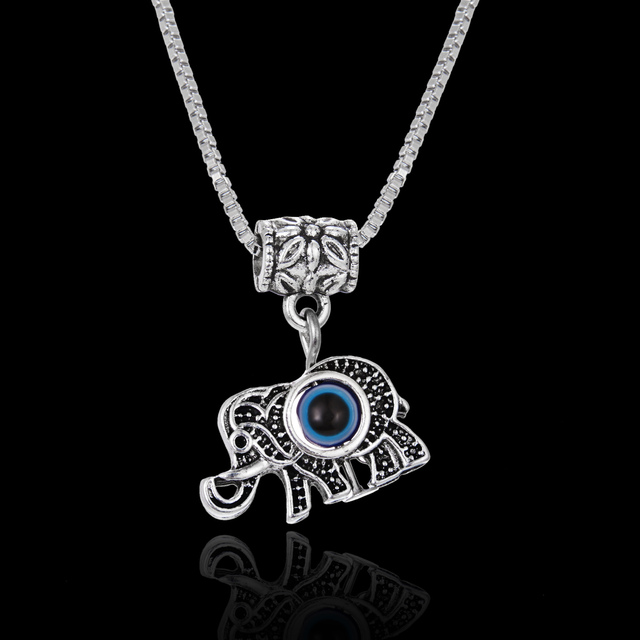 Charm Lucky Turkey Blue Evil Eye Necklace For Women Hollow Butterfly Owl Elephant Pendant Clavicle Chain Choker Jewelry