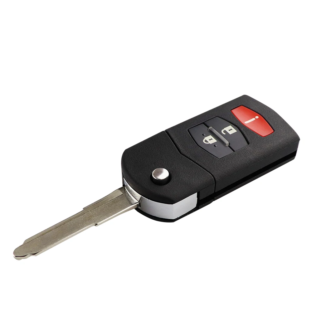 Keyforkess2/3/4 pulsanti portachiavi a distanza Fob Shell Flip pieghevole per Mazda 2 3 5 6 M6 MX5 CX5 CX7 CX9 RX8 con testa chiave lama non tagliata - H3e88720b827347f28d6ae6a76416a568a