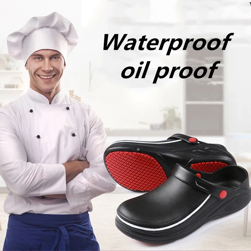 YEINSHAARS EVA High Quality Chef Shoes Non-slip Waterproof Oil-proof Kitchen Work Shoes for Chef Master Cook Restaurant Slippers eav plus velvet chef shoes non slip waterproof oil proof black winter kitchen warm shoes hotel restaurant cook safety work shoes