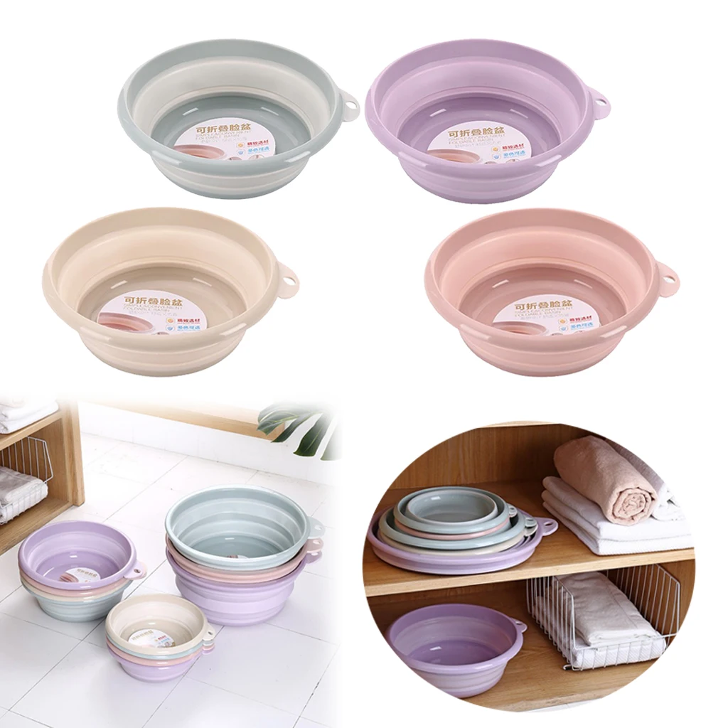 

Plastic Foldable Wash Basin Collapsible Bucket Dish Tub Face Washtub, Home / Outdoor Camping Water Sink, 4 Colors Optional