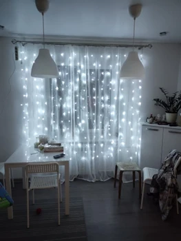 

New Year Decor Light 3Mx3M 100V/220V LED Fairy Curtain Lamp christmas Holiday Wedding Decoration Home Led String Garland Light