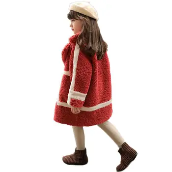 

2020 Fashion Autumn Winter Children Girls Soft Faux Sheep Shearling Long Coat Kids Girl Faux Fur Thick Warm Wool Outwear K164