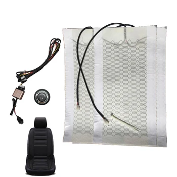 

12V Universal Car Covers 2 Pads Carbon Fiber Heated Seat Heater heating 6 Level Switch Winter Warmer