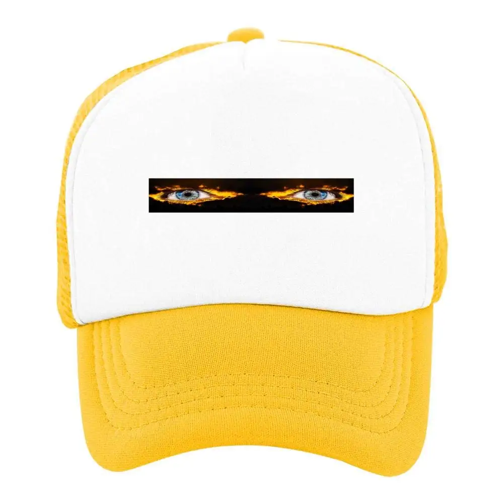 Горящее пламя глаза Лето Защита от солнца для детей, бейсбольная сетка шляпа для мальчиков и девочек