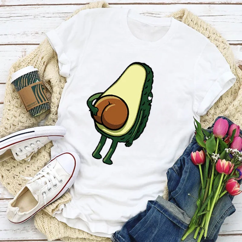 Women Sweet Funny Avocado Fruit Cute Cartoon 90s Cute Summer T-Shirt Tops  Lady Womens Clothing Clothes Tee Lovely T Shirt - AliExpress