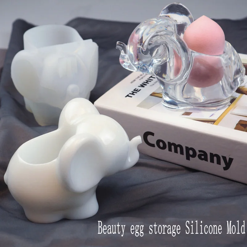 

3D Elephant Makeup egg storage Shell Ocean Silicone Mold Jewelry Fillings Pendant Accessory DIY Charms Handmade Epoxy Resin Art