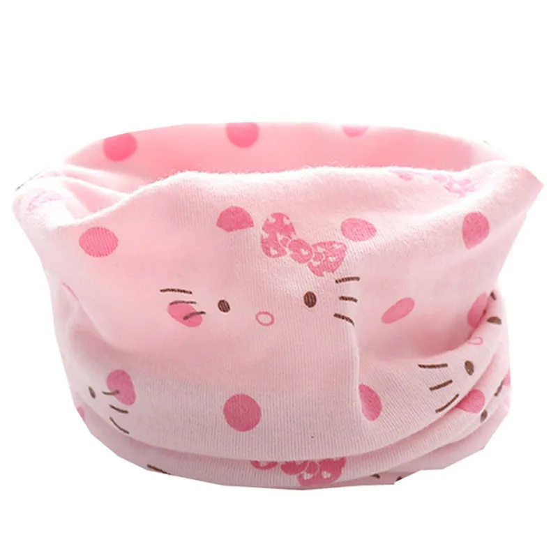 pink cat Модный шарф для детей Весна Детские теплые шарфы зимний шарф для девочек для детей хлопок Кольцо Воротник Детские шарфы - Цвет: pink cat
