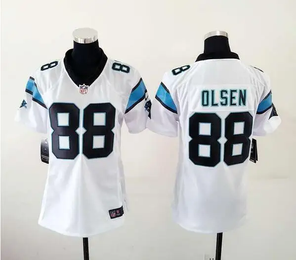 Розовый Stitiched, Carolina, Cam Newton, Luke Kuechly, Greg Olsen Для женщин Джерси - Цвет: Розовый