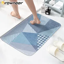Flannel Bathroom Mat Water Absorption Rug Non-slip Bathtub Side Carpet Washable Kitchen Toilet Floor Decor Bathroom Accessories