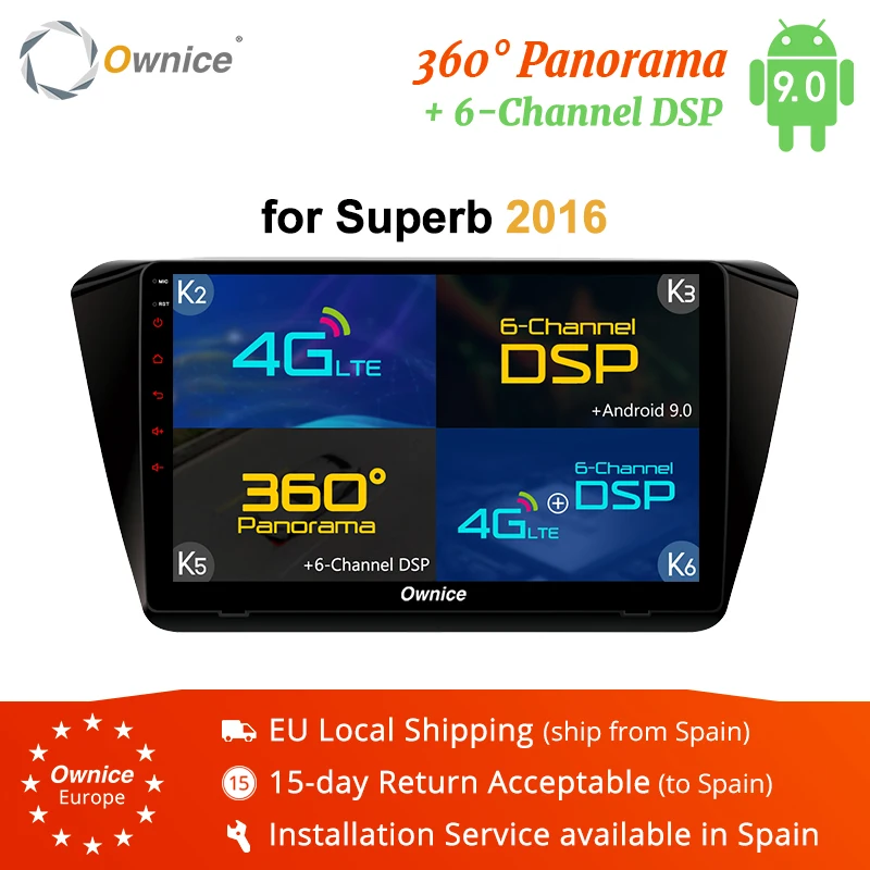 

Ownice K3 K5 K6 2Din 10.1" Octa Core Android 9.0 Car Radio player for Skoda Superb 2016 W/ GPS Radio 4G LTE 360 Panorama DSP DAB