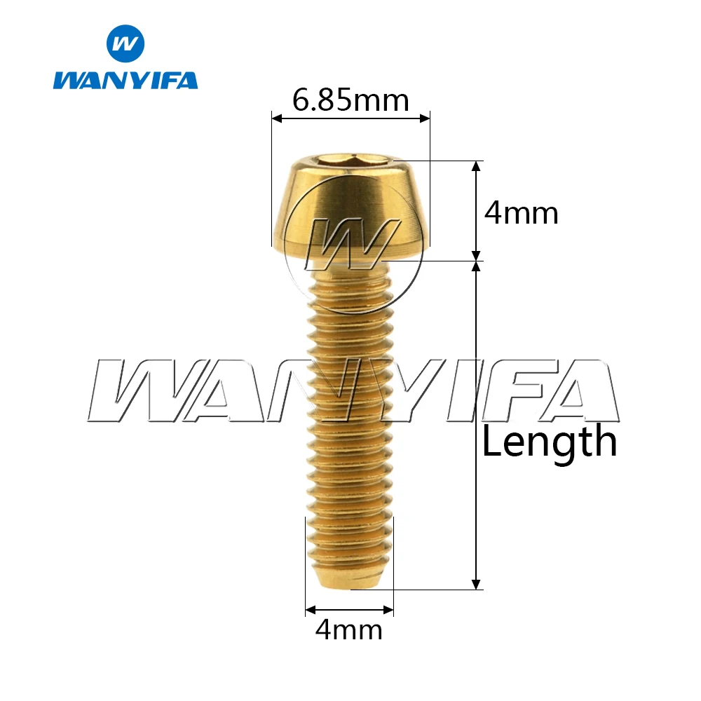 Титановый "Wanyifa" Ti болты M4 x 8 15 20 мм шестигранный ключ конусности головки болта для велосипеда с накатанной головкой переключения передач