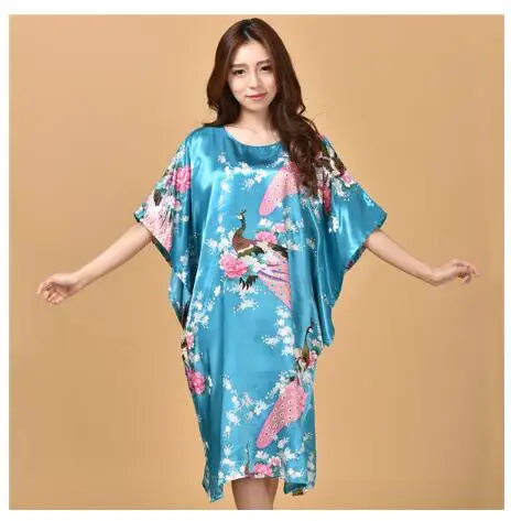 Plus Size Black Women's Summer Lounge Robe Lady New Sexy Home Dress Rayon Nightgown Large Loose Sleepwear Bathrobe Gown S002-B