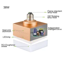 Светодиодный гараж светильник 28/38 Вт квадратный лампы 6500K E27 винт в светильник лампы для подвала дома XOA88