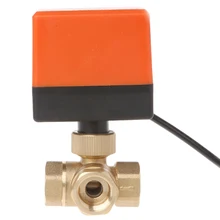 AC220V 3 Way 3 провода 2 управления моторизованный шаровой клапан электрический привод DN15