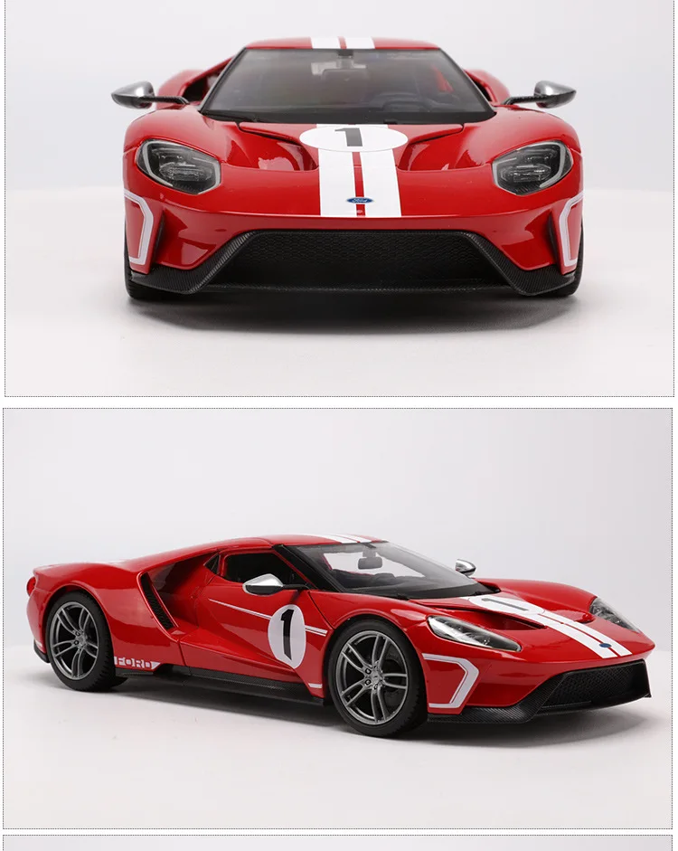 1:18 Высокая литая модель машины Модель Ford GT Модель машины из сплава Модель автомобиля для детей Подарки