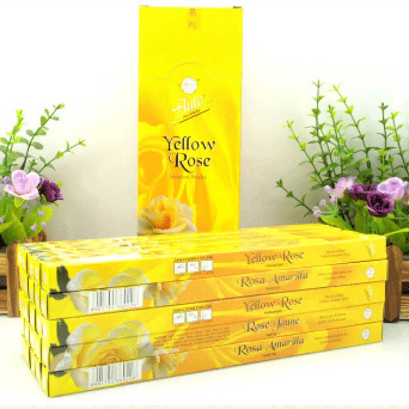 Yellow rose Флейта 200 палочки/коробка мульти-стиль индийский Ладан палочки аромат палочки ручной работы Домашний Аромат Frank благовония шалфея палочки - Аромат: Yellow rose