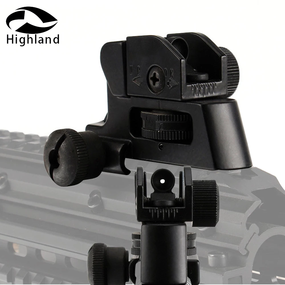 

Detachable Compact Backup Full Windage/Elevation Adjustment Iron Rear Sight for 223/5.56 Hunting Airsoft Rifle Accessory