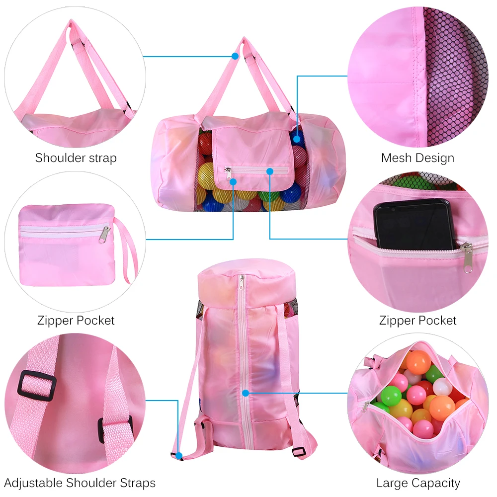 Пляжная сумка из сетки Tote Drawstring пляжный рюкзак для путешествий пляж аквапарк супермаркет