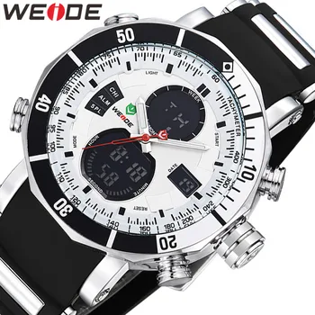

WEIDE Men Watch Relogio Quartz Auto Date Back Light Alarm Multiple Time Watch Stainless Steel Band Watch Wristwatch Men Watch