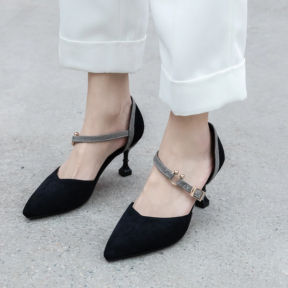 

Sarairis 2020 New Fashion Flock Strange Style Office Sandals Woman Shoes Slip-On Solid Comfortable Shoes Women Sandals Female