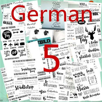 

German word Metal Cutting Dies and clear Stamps 5
