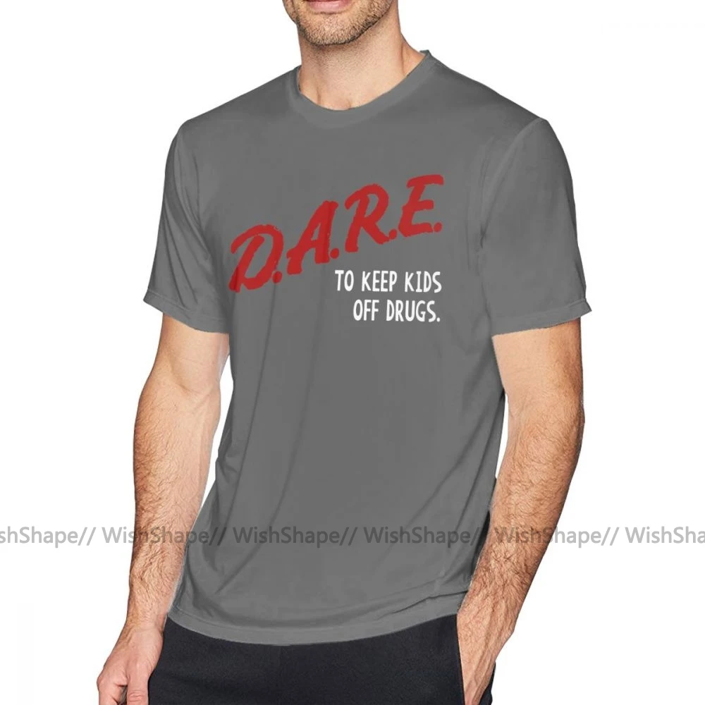 Shakira Plus Size Men's T-Shirt Dare To Keep Kids Off Drugs Short Sleeve 100% Cotton Funny Print Tee image 3