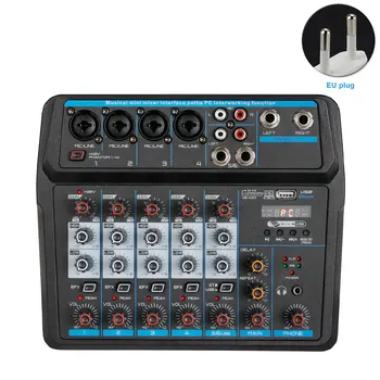 

Digital Wireless Bluetooth Audio Mixer Console Sound Board Headphone Jack 6 Channels USB Music Recording Input Microphone Stereo