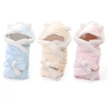 

Swaddle Wrap Warm Baby Sleeping Bag Polyester Cotton and Lamb Fabric Comfortable Envelope Winter Blanket Newborn Accessories