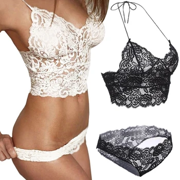 

High Quality Panties & Bras Seamless Lace Transparent Sets Solid Color Underwear Women Lingerie Push Up Breast Sujetador Mujer