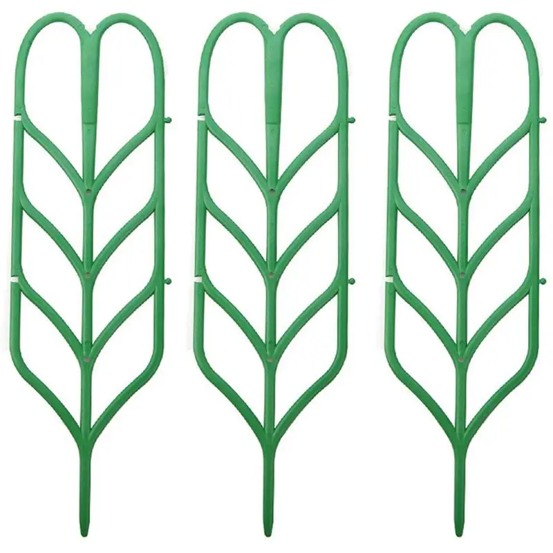 

3pcs Mini DIY Leaf Shape Garden Trellis Plants Lattice Pots Supports for Climbing Plants Potted Vines Ivy Cucumbers