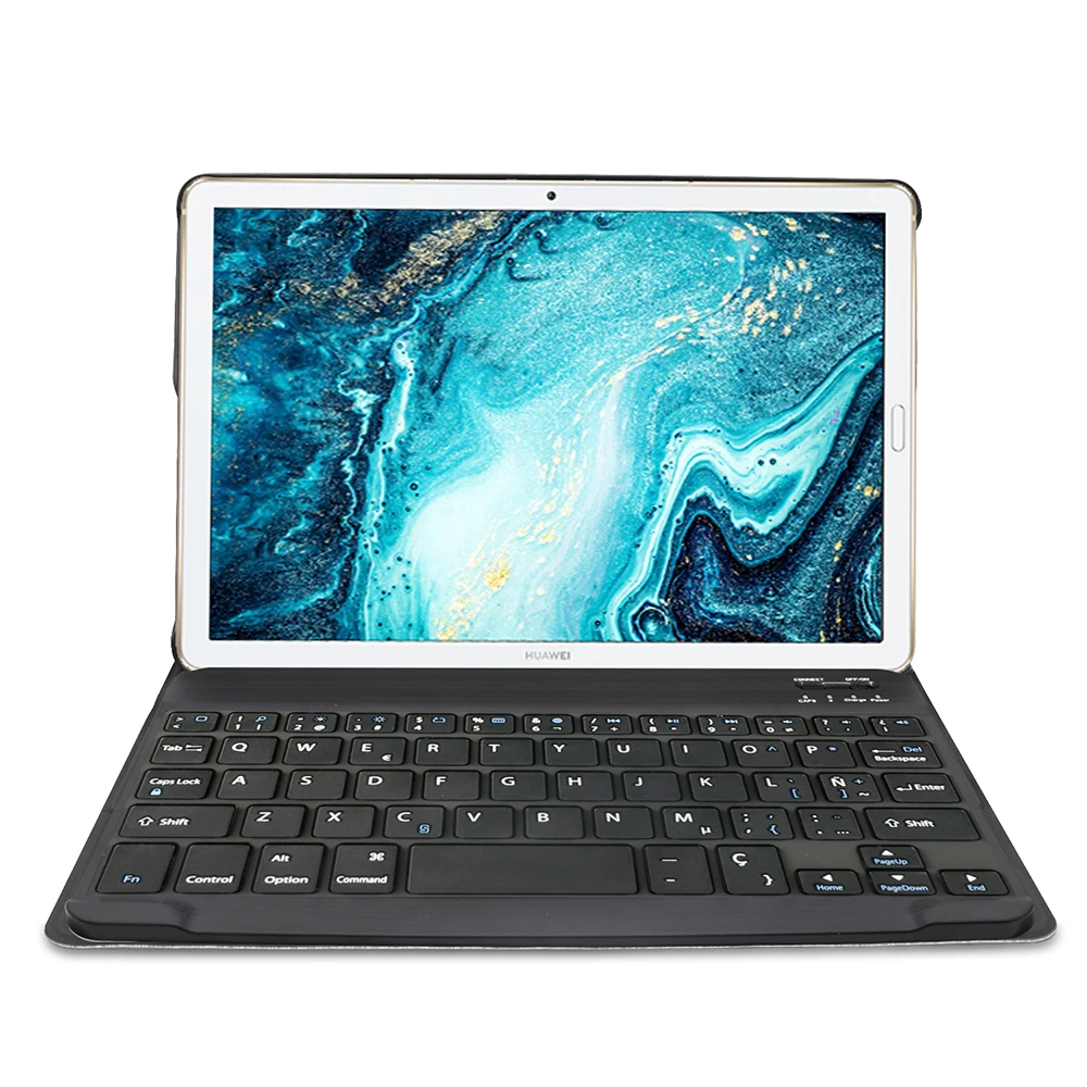 Чехол с испанской клавиатурой для huawei Mediapad M6, 10,8 дюймов(), беспроводная клавиатура с подсветкой, чехол из искусственной кожи, флип-чехол с подставкой