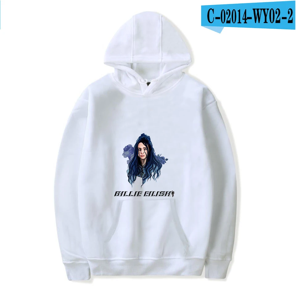 Толстовки с принтом Billie Eilish, женская и Мужская толстовка, известный певец, женские пуловеры с капюшоном, худи Billie Eilish, черная уличная одежда - Цвет: As picture