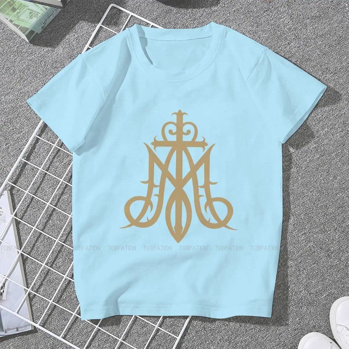Monogram Women Shirts Holy Mother Mary Religious Christianity Belief  Culture Oversized T-shirt Goth Vintage Female Blusas - AliExpress