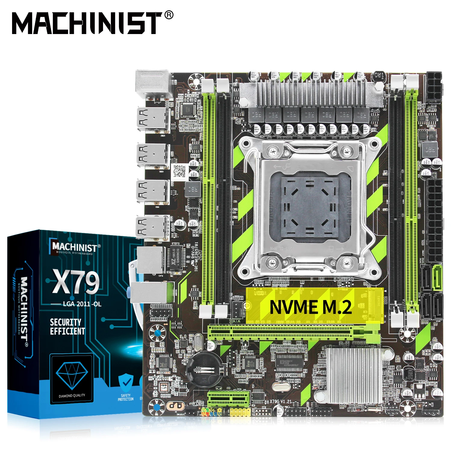 Материнская плата Machinist X79 LGA 2011 M-ATX M.2 NVME поддержка слота Intel Xeon E5 V1 &amp V2 материнская