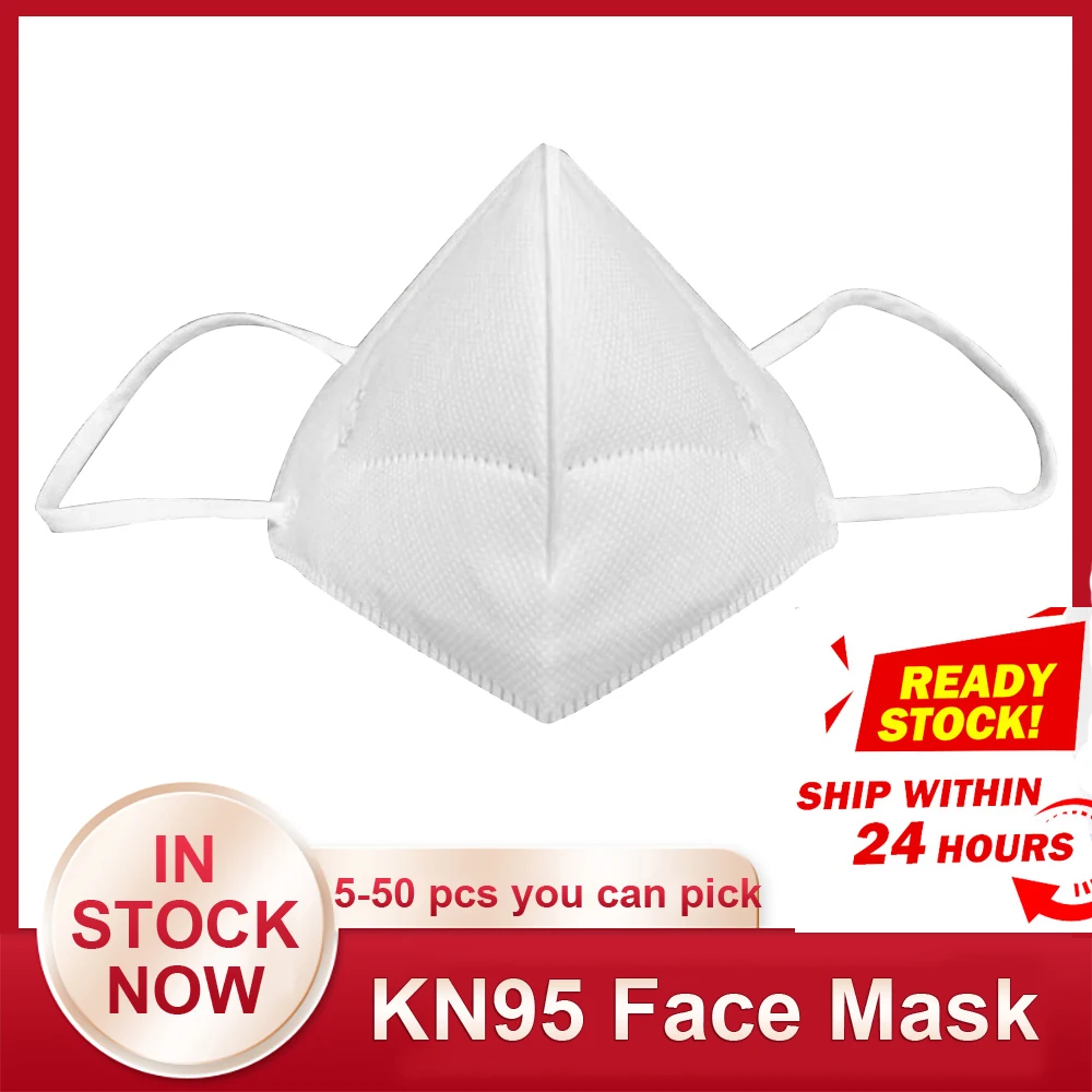 

5-50pcs KN95 Mask Face Gas Mask Filtration Face Masks Breathable N95 Mask Protection against Droplet Dust Particles Pollution