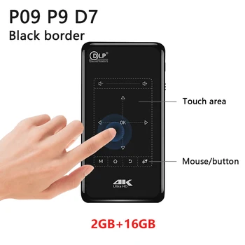 

MINI Projector P09 P9 D7 2G+16G Built-in Android 9.0 WIFI2.4G/5G 4000mAH Battery HDMI Portable Projector support 4K 1080P