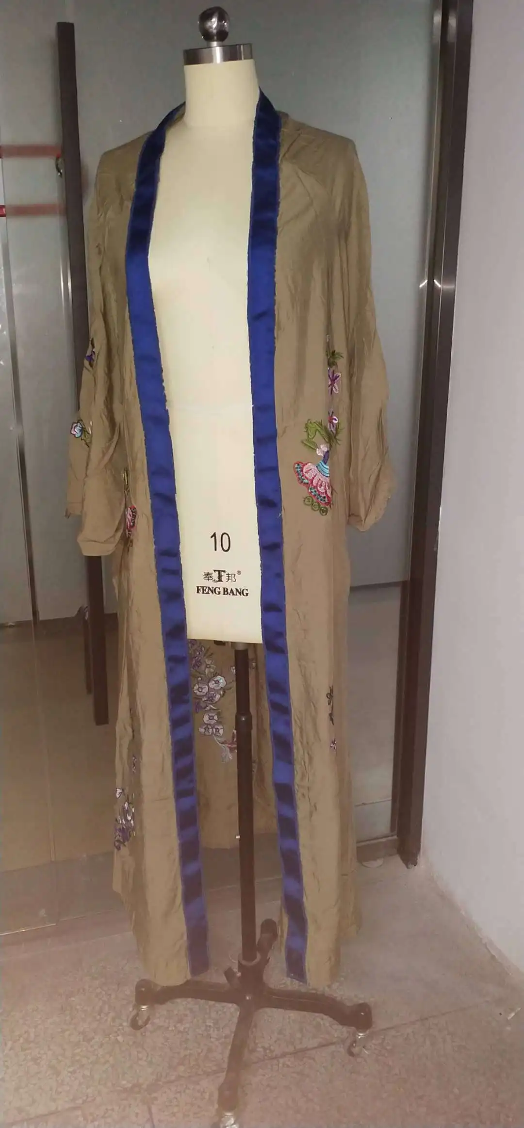 Boho Inspirado bordado кимоно кафтан frente aberta cintura Топ praia contraste camisa longa blusa платье Летнее пляжное платье