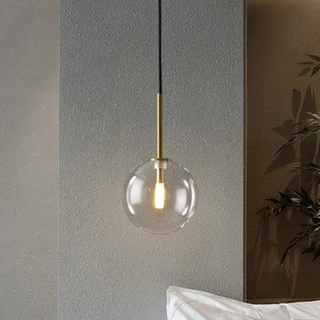 

American Transparent Bubble Ball Pendant Light Used for Household Lighting In The Hallway Stairs of The Bedside Dining Room