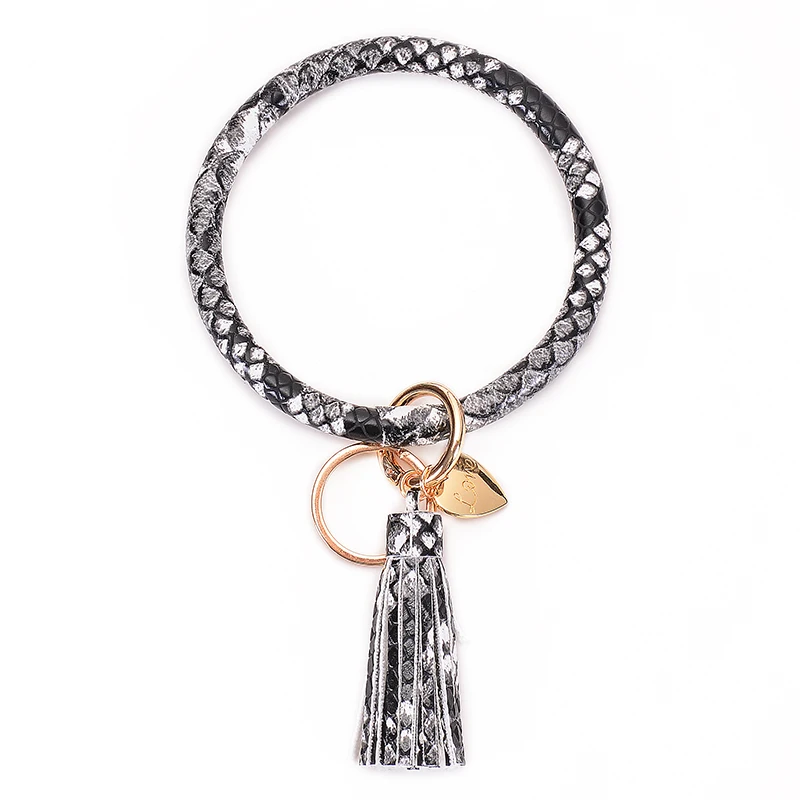 3UMeter Новая мода браслет цепочка для ключей брелок-браслет из искусственной кожи O/круглый ключ цепь браслет с кисточками для Для женщин и девочек
