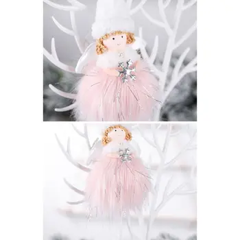 

4pcs Cute Plush Christmas Angel Girl Doll Decoration Hanging Xmas Tree Ornaments D0LD