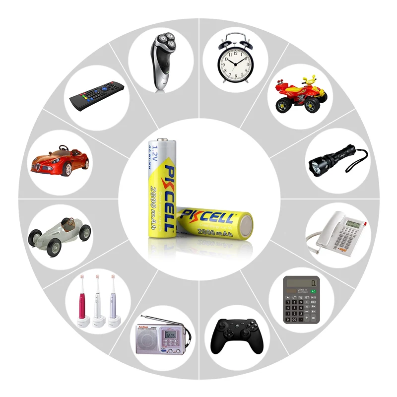 PKCELL Ni-MH AA батареи 2600 mAh-2800 mAh 1,2 V NiMh аккумуляторная батарея 2A батарея для фонариков камера игрушки