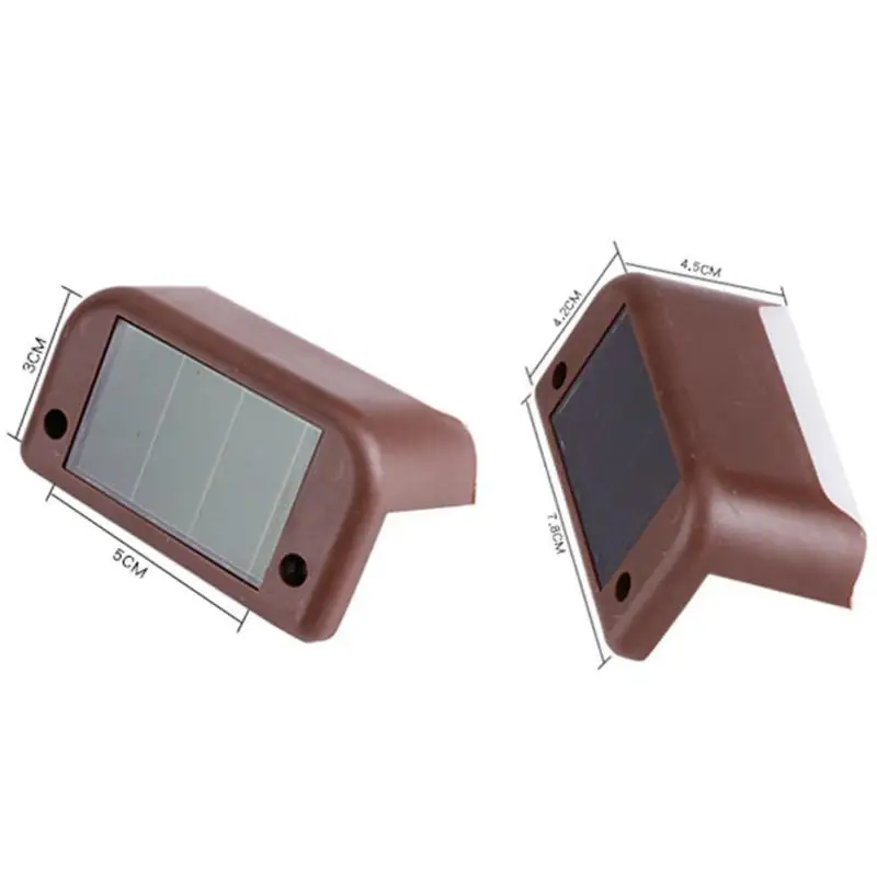 12pcs Brown 4 шт. светодиодный Солнечный Путь лестничные огни наружное ограждение для сада настенный Пейзаж солнечный свет лампы для лестничных дворов Droshipping - Испускаемый цвет: 12pcs Brown