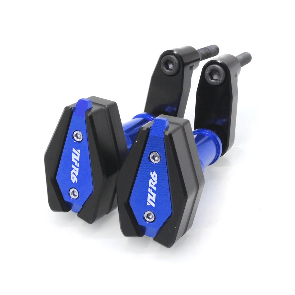 Для Yamaha YZF R6 2003 2004-2005- мотоцикла с ЧПУ Защита от падения Рамка слайдер обтекатель защита от Краш Pad протектор - Цвет: Синий