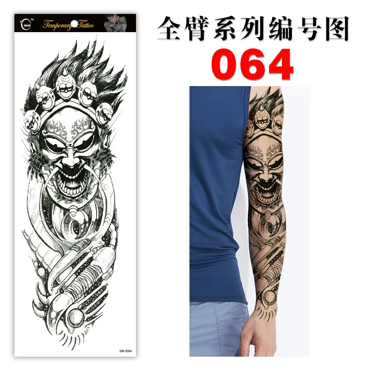 

Big God Totem Sketch Adhesive Transfer Temporary Tattoos Cool Sticker Fake Decal Art Back Leg Arm for Lady Men