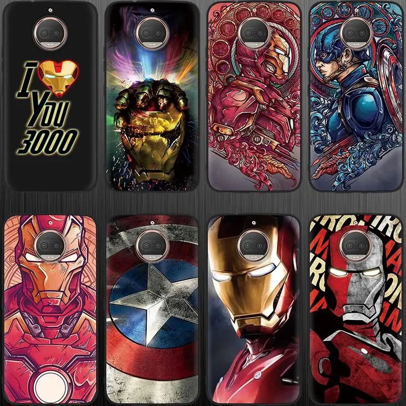 

Iron Man Super hero Black Matte Coque For TPU Motorola Moto E4 EU G5 G5S Plus G6 Play Cover For Motorola Moto G5S Plus Soft Case