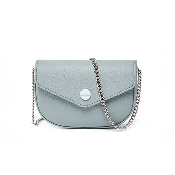 

Cowhide chain women's One Shoulder Messenger Bag 2020 summer new candy color leather envelope semicircle Mini Bag