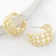 

1Pair Alloy Gold Mosquito Coil Clip on Hoop Earrings Creative C Shape Earrings Simple Fashion Female Earrings Stud Earrings